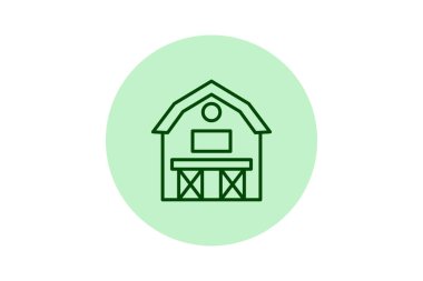 Çiftlik evi simgesi, ev, kırsal, doğa, rustik beşgen, düzenlenebilir vektör simgesi, piksel mükemmel, illüstratör ai dosyası