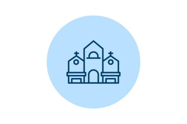 Eski kilise simgesi, kilise, mimari, tarihi, din beşizlisi, düzenlenebilir vektör simgesi, piksel mükemmel, illüstratör ai dosyası