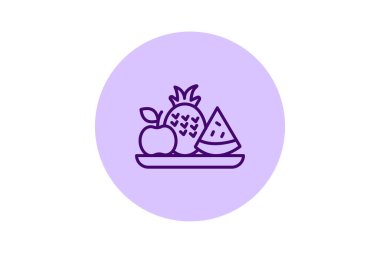 Taze meyve simgesi, meyve, yiyecek, doğa, sağlıklı beşgen, düzenlenebilir vektör simgesi, piksel mükemmel, illüstratör ai dosyası