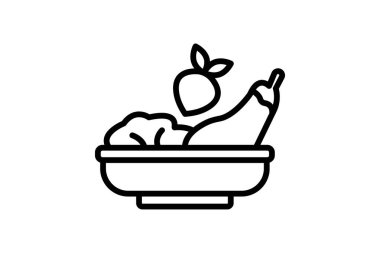 Yemek çizgisi simgesi, vektör, piksel mükemmel, illüstratör dosyası