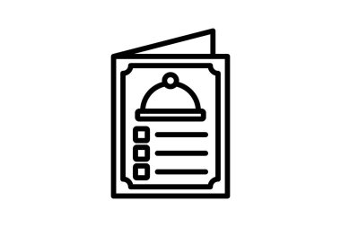 Gıda Menüsü çizgi simgesi, vektör, piksel mükemmel, illüstratör dosyası