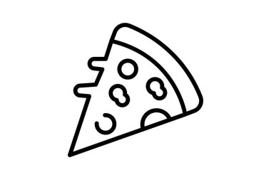 Pizza çizgisi simgesi, vektör, piksel mükemmel, illüstratör dosyası