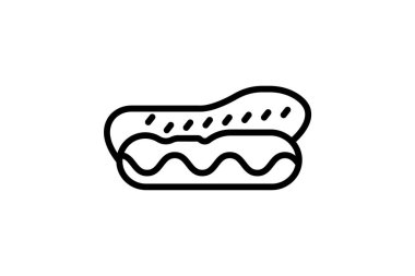Hotdog hat simgesi, vektör, piksel mükemmel, illüstratör dosyası