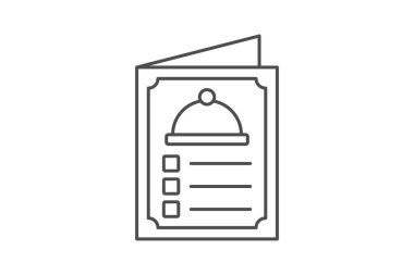 Gıda Menüsü ince simgesi, vektör, piksel mükemmel, illüstratör dosyası