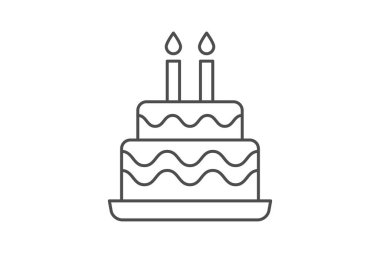 Kek ince çizgi simgesi, vektör, piksel mükemmel, illüstratör dosyası