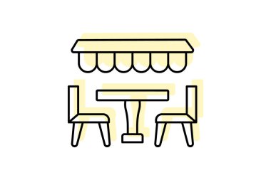 Gıda Restoranı renk gölgesi ince çizgi simgesi, vektör, piksel mükemmel, illüstratör dosyası