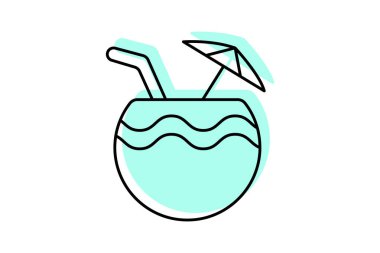 Ananas rengi gölge ince çizgi simgesi, vektör, piksel mükemmel, illüstratör dosyası