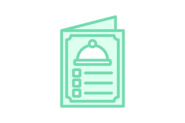 Gıda Menüsü duoton çizgi simgesi, vektör, piksel mükemmel, illüstratör dosyası