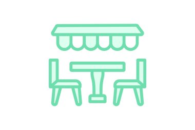 Gıda Restoranı duoton hat simgesi, vektör, piksel mükemmel, illüstratör dosyası