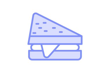 Sandviç duotone satır simgesi, vektör, piksel mükemmel, illüstratör dosyası