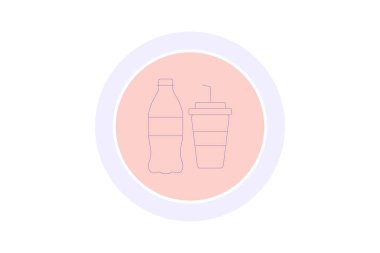 İçecek rengi çemberi simgesi, vektör, piksel mükemmel, illüstratör dosyası iç