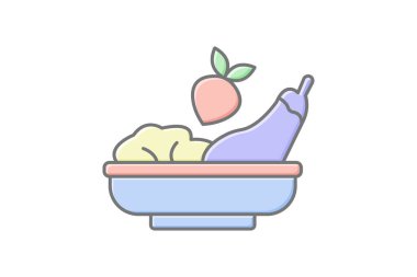 Gıda doğrusal renk simgesi, vektör, piksel mükemmel, illüstratör dosyası