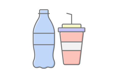 İçecek doğrusal renk simgesi, vektör, piksel mükemmel, illüstratör dosyası iç