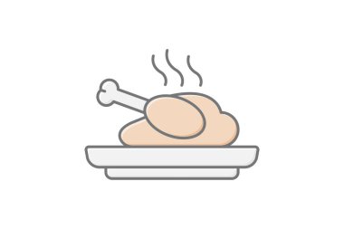 Gıda Menüsü doğrusal renk simgesi, vektör, piksel mükemmel, illüstratör dosyası