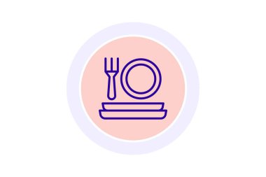 Gıda Tabağı renk çemberi simgesi, vektör, piksel mükemmel, illüstratör dosyası