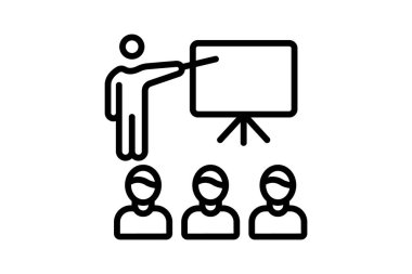 İş Sunum satırı simgesi, vektör, piksel mükemmel, illüstratör dosyası