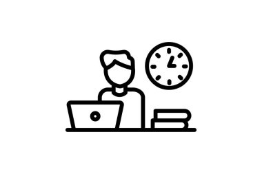 Çalışma Zaman Çizgisi simgesi, vektör, piksel mükemmel, illüstratör dosyası