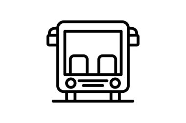 Personel Bus satır simgesi, vektör, piksel mükemmel, illüstratör dosyası