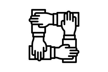 Eller Takımı çizgi simgesi, vektör, piksel mükemmel, illüstratör dosyası