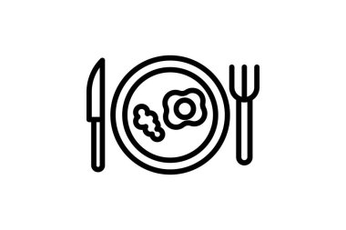 Ücretsiz yemek satırı simgesi, vektör, piksel mükemmel, illüstratör dosyası