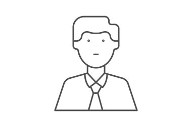 Geçerli Çalışanların İnce Çizgisi simgesi, vektör, piksel mükemmel, illüstratör dosyası