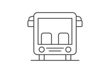Personel Bus ince çizgi simgesi, vektör, piksel mükemmel, illüstratör dosyası