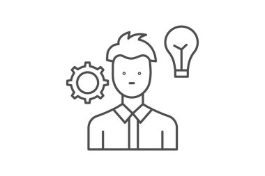 Yetenek Geliştirme İnce Çizgisi simgesi, vektör, piksel mükemmel, illüstratör dosyası