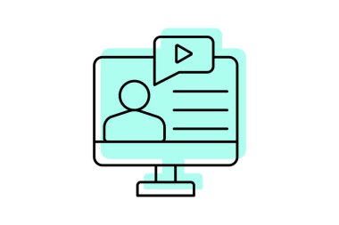 Çevrimiçi Rota Rengi İnce Çizgisi simgesi, vektör, piksel mükemmel, illüstratör dosyası