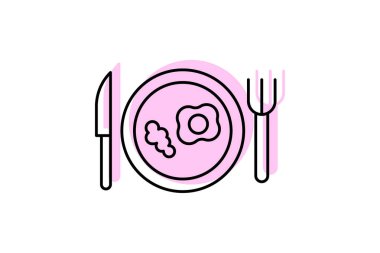 Ücretsiz Yemekler renk gölge ince çizgi simgesi, vektör, piksel mükemmel, illüstratör dosyası
