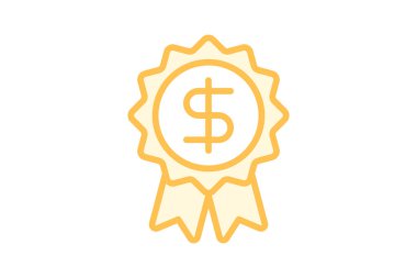 Madalya Para duoton çizgi simgesi, vektör, piksel mükemmel, illüstratör dosyası