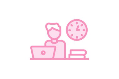 Çalışma Zamanı duoton çizgi simgesi, vektör, piksel mükemmel, illüstratör dosyası