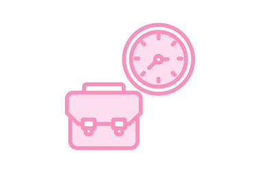 Çalışma Zamanı duoton çizgi simgesi, vektör, piksel mükemmel, illüstratör dosyası