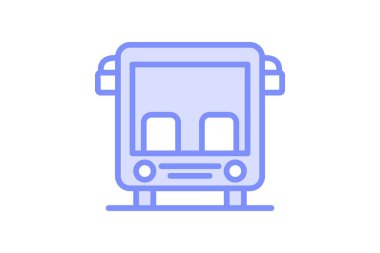 Personel Otobüsü duoton satır simgesi, vektör, piksel mükemmel, illüstratör dosyası