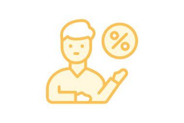 Çalışan İndirimi duoton satır simgesi, vektör, piksel mükemmel, illüstratör dosyası