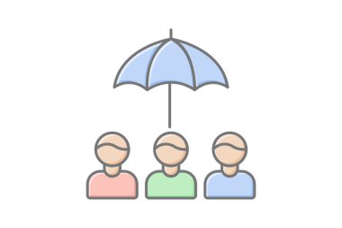 Business Group doğrusal renk simgesi, vektör, piksel mükemmel, illüstratör dosyası