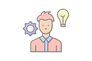 Yetenek Geliştirme doğrusal renk simgesi, vektör, piksel mükemmel, illüstratör dosyası