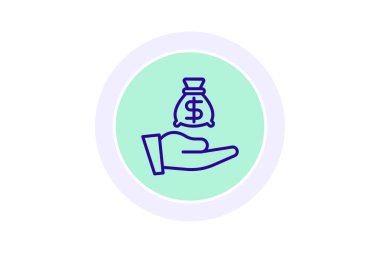 El Para renk çemberi simgesi, vektör, piksel mükemmel, illüstratör dosyası