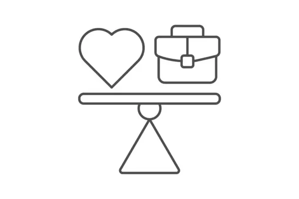 Çalışma-Yaşam Dengesi ince çizgi simgesi, vektör, piksel mükemmel, illüstratör dosyası