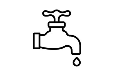Musluk hattı simgesi, vektör, piksel mükemmel, illüstratör dosyası