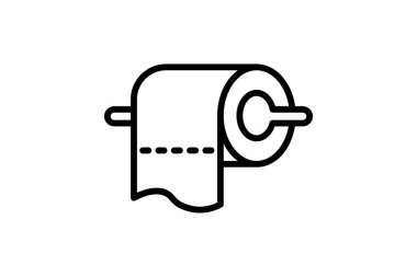 Tuvalet kağıdı satır simgesi, vektör, piksel mükemmel, illüstratör dosyası