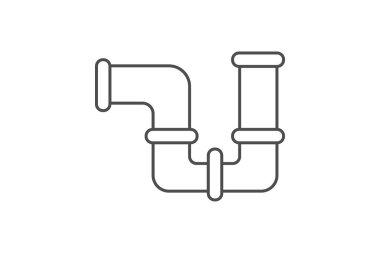 Boru kaydırma ince çizgi simgesi, vektör, piksel mükemmel, illüstratör dosyası