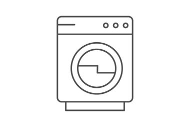 Çamaşır Makinesi ince çizgi simgesi, vektör, piksel mükemmel, illüstratör dosyası