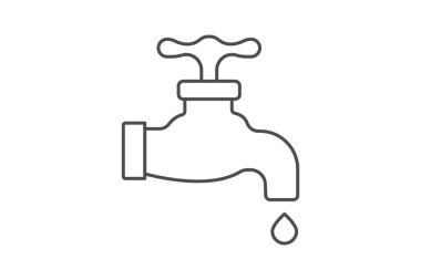 Musluk inceliği simgesi, vektör, piksel mükemmel, illüstratör dosyası