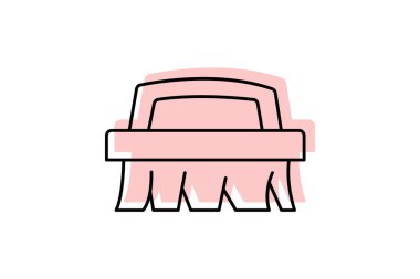 Temizleme fırçası renk gölge ince çizgi simgesi, vektör, piksel mükemmel, illüstratör dosyası