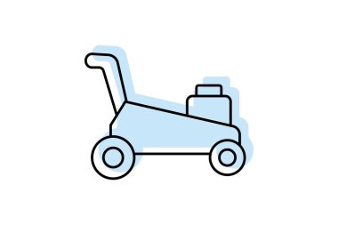 Çimen biçme renk gölge inceltici simge, vektör, piksel mükemmel, illüstratör dosyası