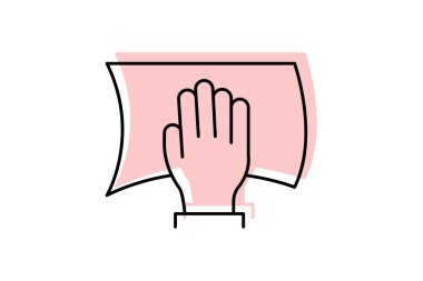 El temizliği renk ince çizgi simgesi, vektör, piksel mükemmel, illüstratör dosyası