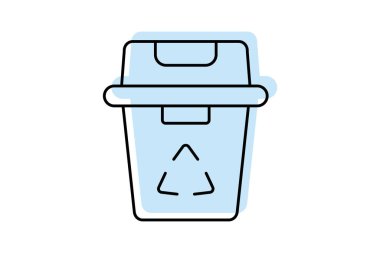 Çöp rengi gölge ince çizgi simgesi, vektör, piksel mükemmel, illüstratör dosyası