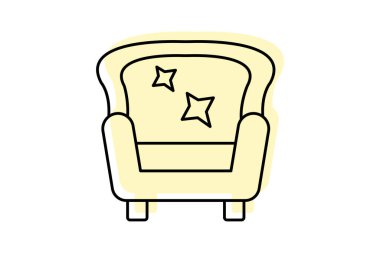 Koltuk Rengi Temizleme İnce Çizgisi simgesi, vektör, piksel mükemmel, illüstratör dosyası