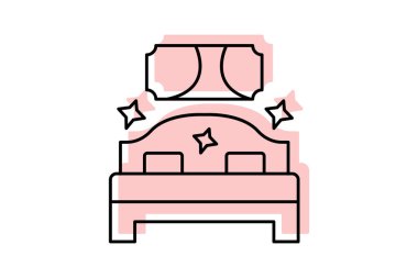 Yatak odası Renk İnce Çizgisi simgesi, vektör, piksel mükemmel, illüstratör dosyası