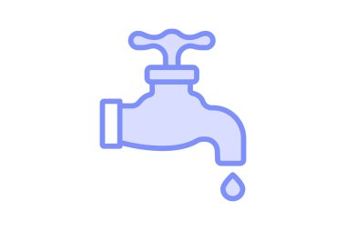 Musluk duotone satır simgesi, vektör, piksel mükemmel, illüstratör dosyası